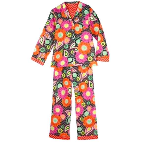 Vera Bradley Other - Vera Bradley Pajamas Top Pants Set Ziggy Zinnia Floral Long Sleeve Cotton Pink S